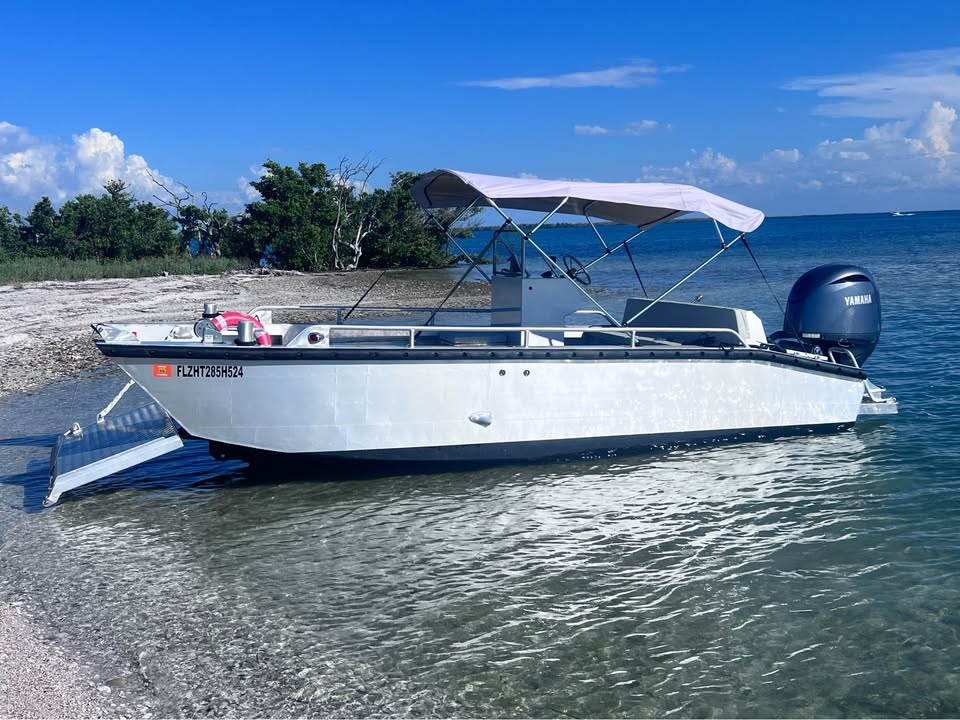 Florida Landing Craft 20-foot aluminum landing craft in shallow water